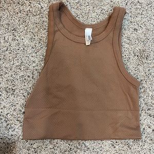 brown cropped tank // one size